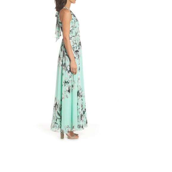 Belted Chiffon Halter Maxi Dress - Picture 3 of 6